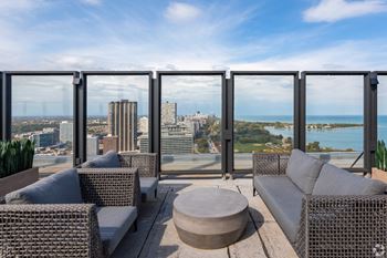 Rooftop seating area